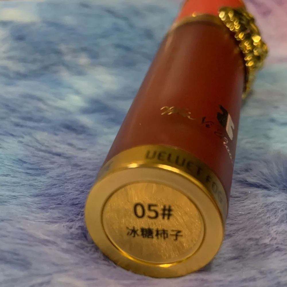 Red Velvet Lip Glaze with Gold Lion NIB